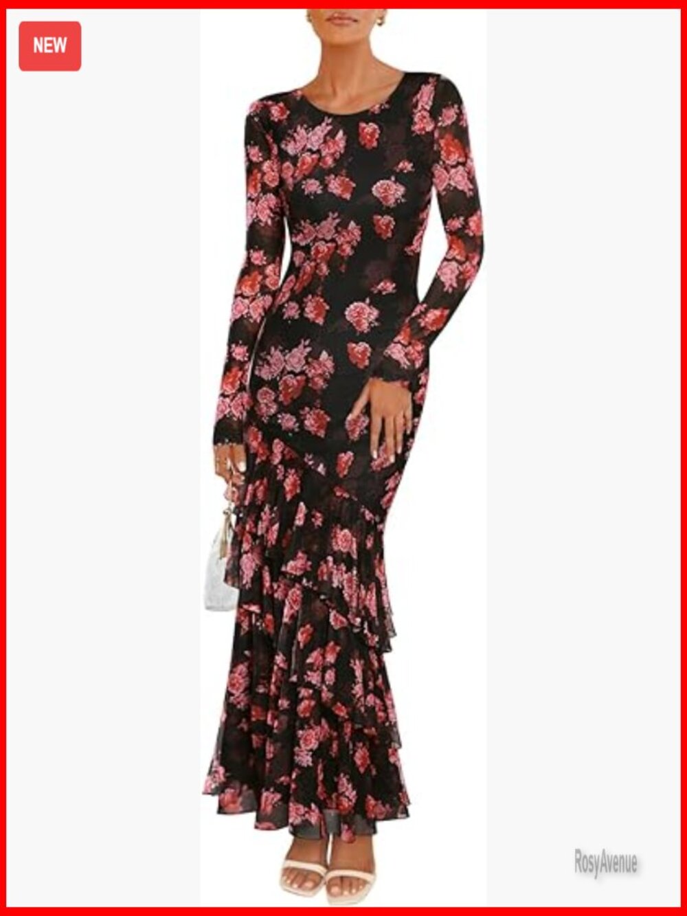 Long Sleeve Mesh Mermaid Maxi Dress Formal Wedding Guest Bodycon